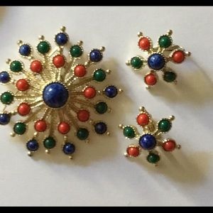 Vintage Very Fine Demi-parure Multicolored Set